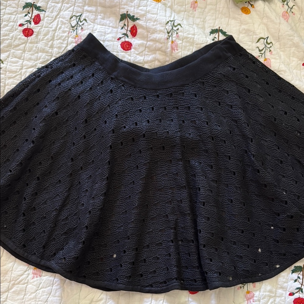 Black Knit Mini Skirt